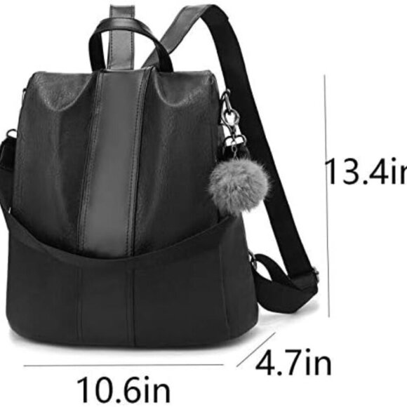 Women Backpack PU Leather Waterproof Anti-theft Casual Daypack Satchel main image 5
